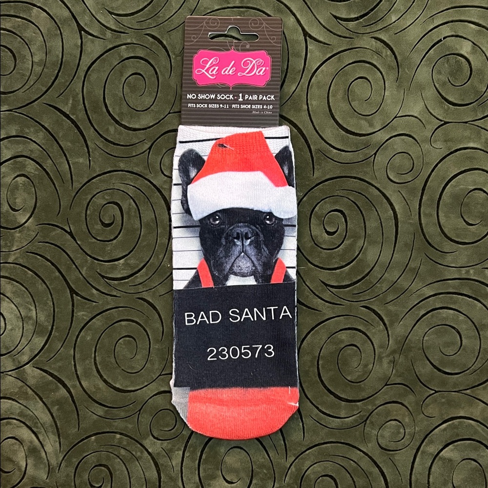 Bad Santa French Bulldog Socks